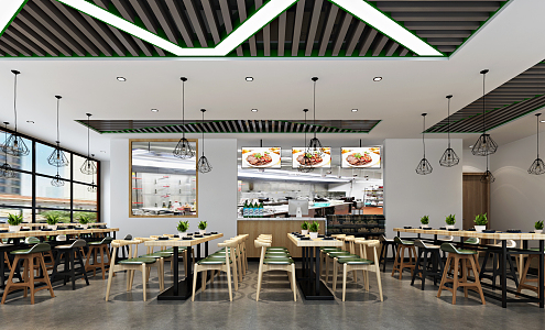 Modern Restaurant Simple Fast-food Restaurant 3d model