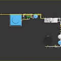 Industrial Equipment System With Blue Water Storage Tanks Pipes White Control Box And Valves