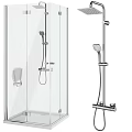 Modern Shower Sauna Design With Glass Enclosure And Chrome Fixtures
