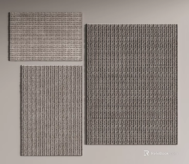 Square Rugs with Modern Textured Patterns for Living Room Bedroom Decor Neutral Tones Soft Comfortable 3d model 