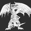 Detailed Transparent Dragon Sculpture Model With Winged Design And Sharp Claws