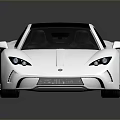White Sports Car With Sleek Aerodynamic Body Black Roof And Alloy Wheels