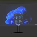 Modern Desktop Monitor With High Resolution Screen And Blue Digital Interface