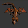 Orange Dragon Game Movie Character With Red Wings And Mythical Features