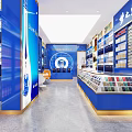 Tobacco and Liquor Store Modern Interior with Shelves Displaying Wines and Tobacco Products