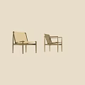 Modern Leisure Chairs with Metal Frame and Woven Seat Back for Stylish Interior Spaces
