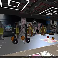 Modern Fitness Gym With Workout Equipment Weight Plates And Exercise Mats