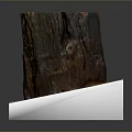 Wooden Stump Decorative Piece With Smooth Stone Base And Natural Grain Texture
