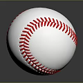 White Baseball With Red Stitching On Gray Background And Reflection 3d model