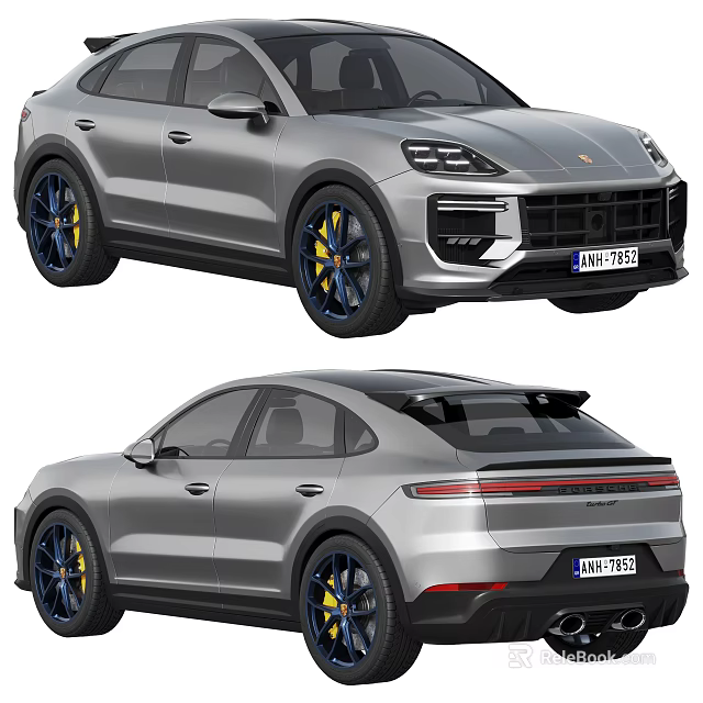 Silver SUV Cars With Blue Wheel Accents And Modern Exterior 3d model 