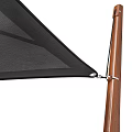 Black Outdoor Sail Shade with Wooden Posts Garden Accessory for Shade