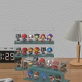 Collectible Action Figure Toys In Transparent Multi Layer Display Case With Superhero Characters