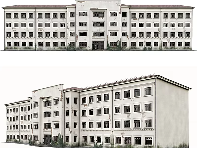 Modern Multi Story Hospital Building With White Exterior And Numerous Windows 3d model