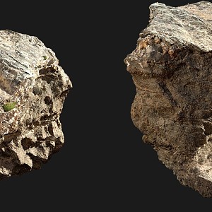 Stone Rock Moss Riverside Mountain Pebbles Shale Mountain Big Mountain 3d model