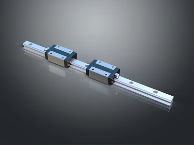 Durable Linear Guide Rail System With Two Metal Sliders And Smooth Track 3d model