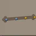 Wooden Hook Bar With Colorful Ball Hooks Wall Mounted For Home Use