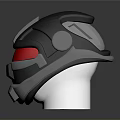 Modern Futuristic Tech Inspired Black Gray Red Shiny Reflective Sleek Design Helmet