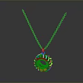 Stylish Silver Chain Necklace With Tire Tread Pendant And Black Center Design