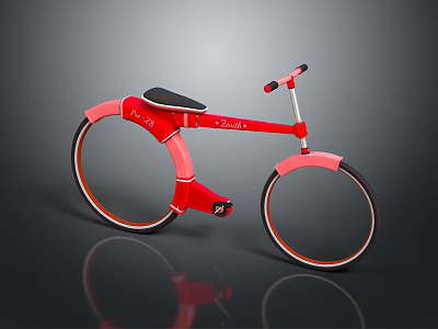 Red Zetta Bicycle Featuring Modern Unique Design Black Seat And Stylish Wheels 3d model