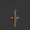 Realistic Copper Shark 3D Model on Gray Background with Reflection 3d model