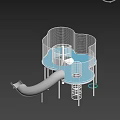 Amusement equipment slide combination 3d model