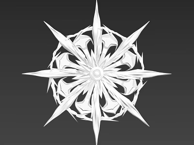 Delicate Intricate White Carving Design With Snowflake Like Radial Symmetrical Patterns 3d model