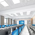 Modern Classroom Computer Classroom 3d model