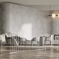 Modern screen partition cement wall partition 3d model