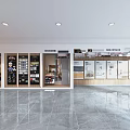 Stylish Bathroom Cabinet Rack Display in Home Appliance Showroom with Exhibited Products