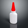 White Plastic Bottle With Red Spout Cap For Daily Household Supplies