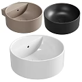 Elegant Round Ceramic Washbasins in Beige Black and White Modern Design