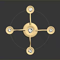 Elegant Golden Candelabra With Five White Candles Classic Design Home Decor