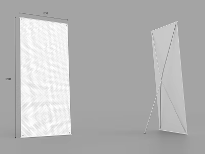 Billboard With Rectangular And Geometric Shape Designs Textured Surface Stand And Dimensions 1800x800 3d model