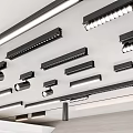 Modern Lighting Fixture Combination With Strip Track And Ceiling Mounted Designs 3d model