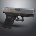 Sleek Modern Handgun With Metallic Body And Black Textured Grip Design
