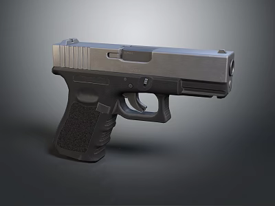 Sleek Modern Handgun With Metallic Body And Black Textured Grip Design 3d model
