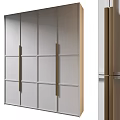 Modern Wardrobe Design With Sliding Doors Metal Handles And Light Colored Panels