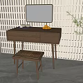 Dressing table stool combination 3d model