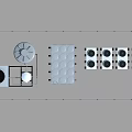 Industrial Equipment Facility With Cooling Towers Water Storage Tanks And Units