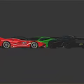 Sleek Sporty Sports Cars With Aerodynamic Bodies In Red Green And Blue Colors