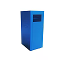 Tall Blue Storage Cabinet With Glass Door Panel And Solid Structure 3d model