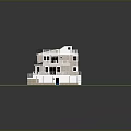 Two Story Single Family House With Green Lawn Gray Roof White Railings And Solar Panels