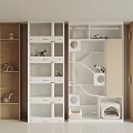 Multi Level Pet Furniture Designs With Cat Shelves Condo Litter Box And Scratching Areas