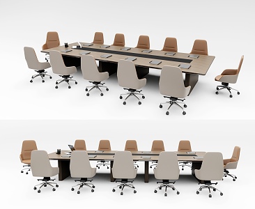 Modern Conference Table and Chair 3d model