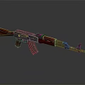 Detailed Realistic Assault Rifle Model With Wooden Stock Handguard Metal Receiver Barrel
