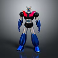 Mech Robot Character With Blue Black Red Silver Mechanical Body And Armored Limbs