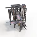 Industrial Metal Frame Equipment With Multi level Platforms And Mechanical Components