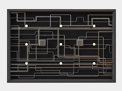 Modern Ceiling Design With Geometric Lines And Recessed Lights For Contemporary Spaces 3d model