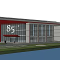 Modern Fire Station Exterior With Large Glass Windows Red Accents And Entrance Design