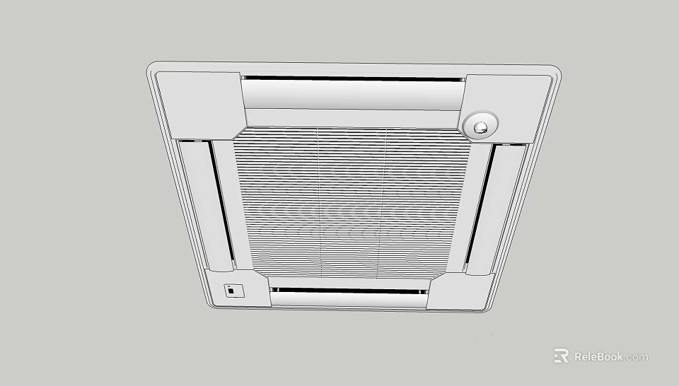 Modern Ceiling Mounted Air Conditioner Vent With Grille Design And Control Panel 3d model 
